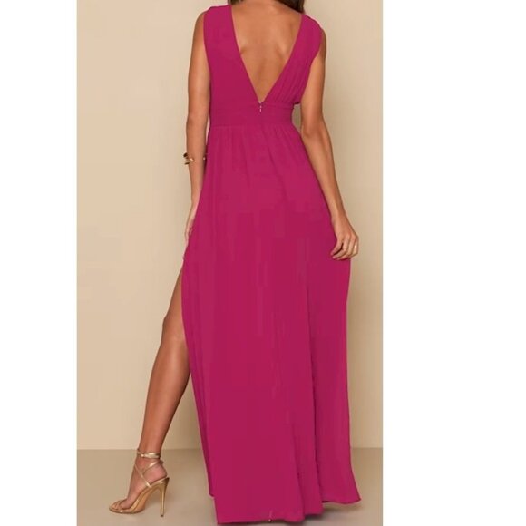 Lulus Heavenly Hues Magenta Maxi Dress Size Small NWOT - Picture 4 of 13